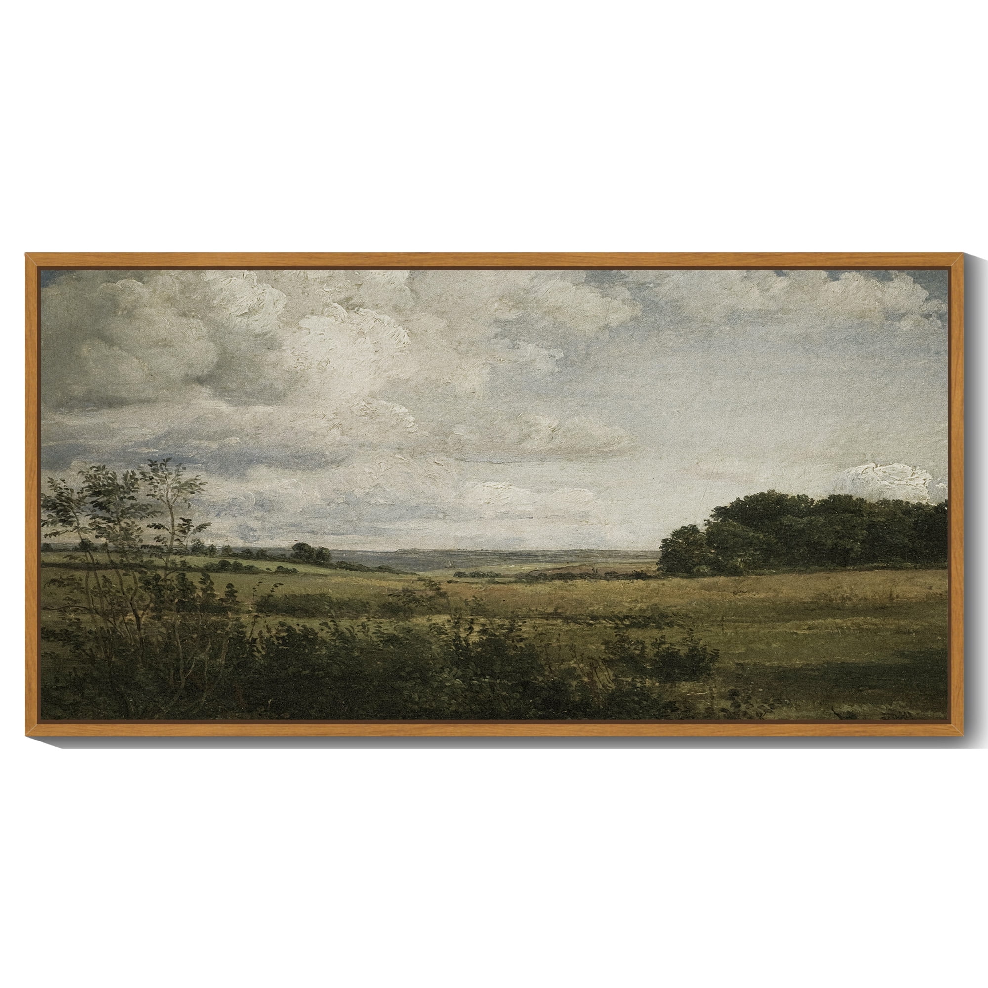Drsoum 20x40in Natural Framed Vintage Landscape Large Canvas Wall Art Grassland Classic Painting Modern Farmhouse Hallways Dining Rooms Bedroom Living Rooms Decor