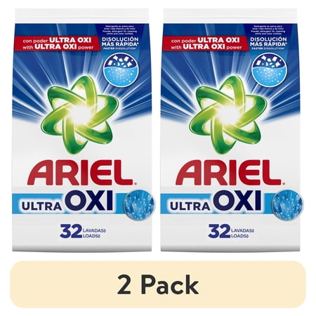 (2 pack) Ariel Laundry Detergent Powder, Ultra Oxi, Original Scent, 52 oz, 33 Loads