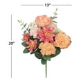 thumbnail image 5 of (2 pack) 23-inch Artificial Silk Peach Peony & Dahlia Mixed Flower Bouquet, for Indoor Use, by Mainstays, 5 of 9