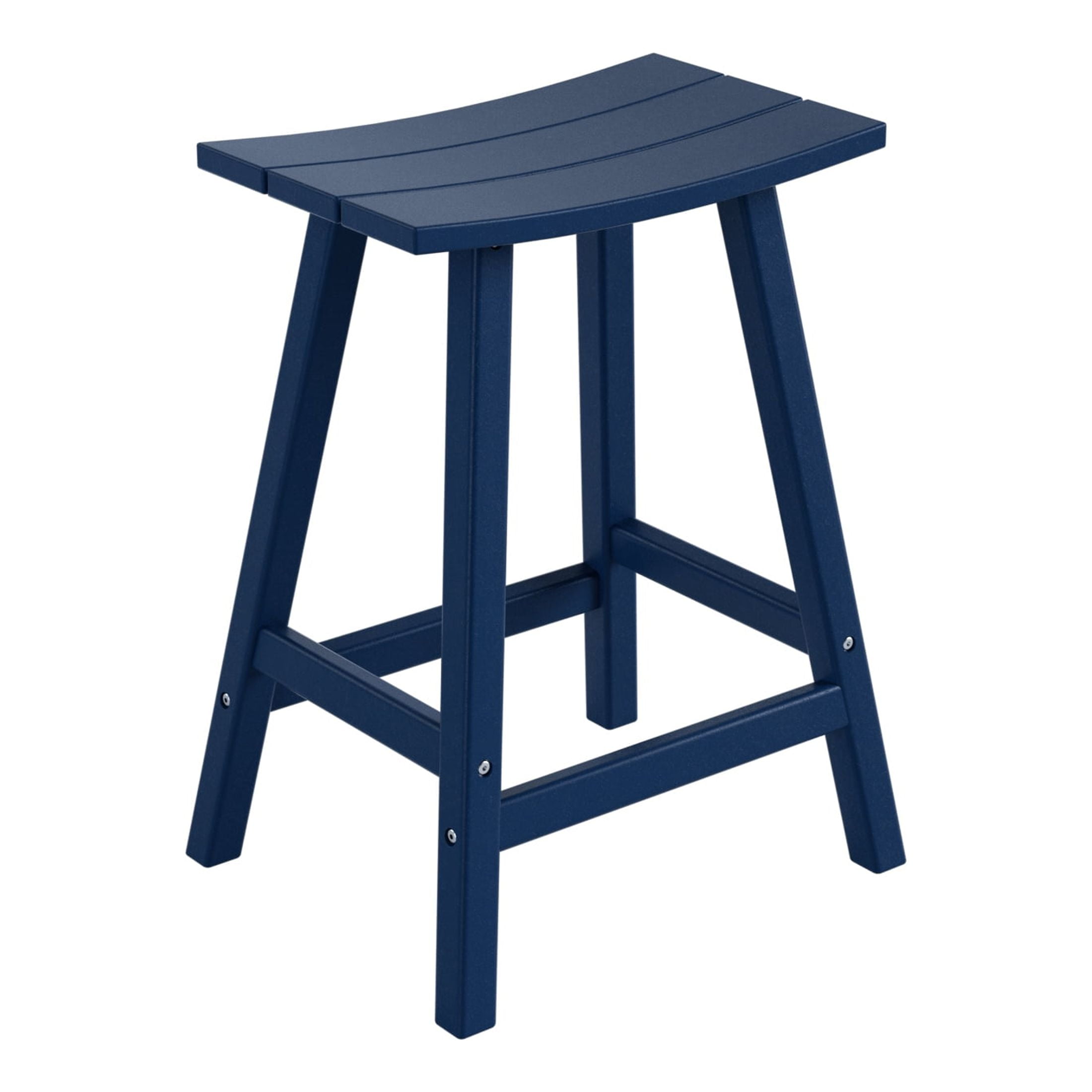 GARDEN 24" Inches Adirondack Plastic Outdoor Bar Stools (Set of 2), Navy Blue
