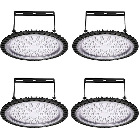Sararoom 4Packs 200W 110V UFO LED High Bay Light, LED Warehouse Light 20000 Lumen 6500K Daylight White LED Shop Light Commercial Bay Lighting for Factory Garage Workshop