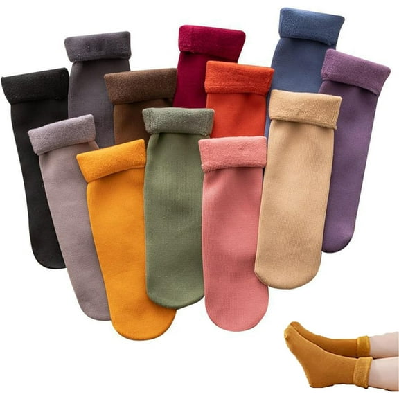 Jtbuh XLY Velvet Winter Thermal Socks, 2026 New Thickened Soft Fleece Lined Warm Socks for Cold Weather, Unisex Cozy Snow Sock