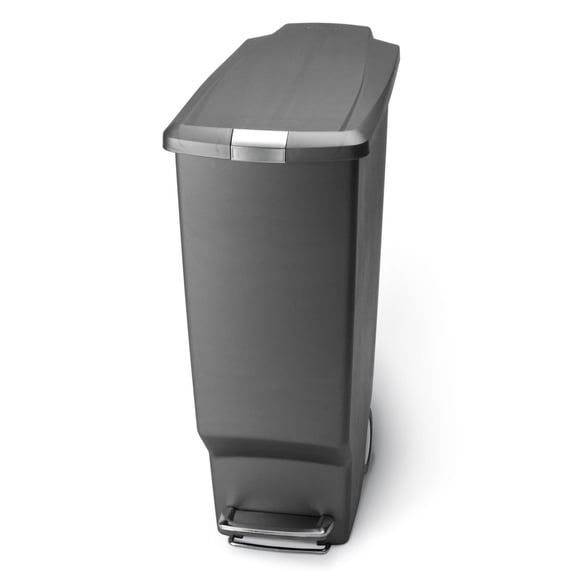 40 Liter Plastic Slim Step Trash Can with Lid Shox Technology