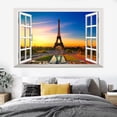 thumbnail image 1 of Adhesivos de pared 3D con vista a la Torre Eiffel, puesta de sol de París, 60 x 90 cm, 1 of 3