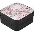 thumbnail image 3 of SKYSONIC Unicorn Travel Jewelry Box PU Leather Jewelry Organizer Ideal Gift for Women Girls, Portable Mini Jewelry Travel Case for Stud Earrings Rings Necklaces Bracelets, 3 of 7