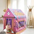 thumbnail image 5 of Retrok Kids Playhouse with Roll-up Door Colorful Cute Playhouse Tent Large Size House Play Tent Detachable Foldable Castle Easy to Assemble for Boys Girls Indoor Outdoor Game 40.5×36.6×27.5in, 5 of 12