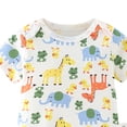 thumbnail image 4 of Agkizg Baby Boy Cotton Printed Short Sleeve Bodysuit, Summer Lightweight Romper for Newborn Infant, 4 of 5
