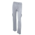 thumbnail image 4 of Rotm Ladies Straight Leg Pants Yoga Pants Women High Waist Stretch Casual Soft Straight Leg Bottoms Light Gray,3XL, 4 of 5