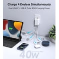 thumbnail image 2 of Cargador de pared USB C Qwinjwin, 40 W, 4 puertos, plegable, carga rápida, 2 of 8