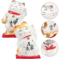 thumbnail image 4 of Jiyike 4 pcs Japanese Maneki Neko Fortune Cat Figurines Cute Fortune Cat Ceramic Figurine, 4 of 8