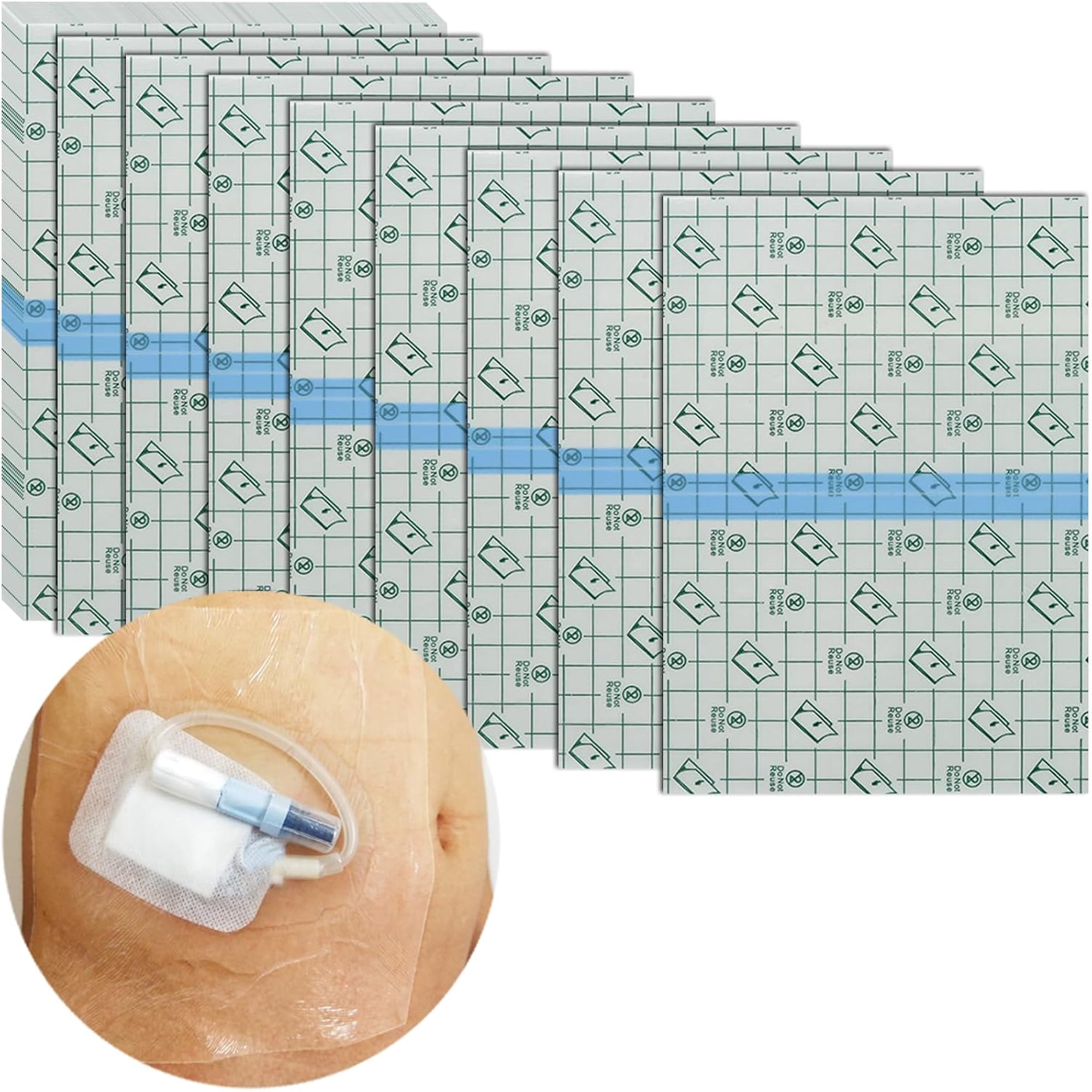 10"x12" Waterproof Dialysis Catheter Shower Cover Chest Port Shield Protector for Central Line G Feeding Tubes Transparent Wound Dressing, Pack of 25
