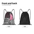 thumbnail image 2 of Hirioo Ribbon Breast Cancer Awareness Print Drawstring Backpack Bag Sport Versatile Sports Backpack for Gym, Travel, Swimming, Beach, 2 of 9