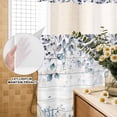 thumbnail image 3 of No Hook Shower Curtain, Blue Beige Coastal Shower Curtains for Bathroom with See Through Top Window, Beach Starfish Summer Eucalyptus Retro Waterproof & Washable Bath Curtain Narrow 54"x78", 3 of 9