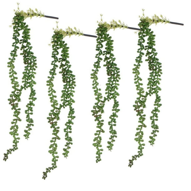 4x Cadena de Flores Artificiales de Perlas Colgantes de Pared Plantas Suculentas Artificiales