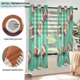 thumbnail image 3 of Yayeee Window Curtains Set of 2 for Living Room Light Filtering 63"x52", Green American Footballs, 3 of 7