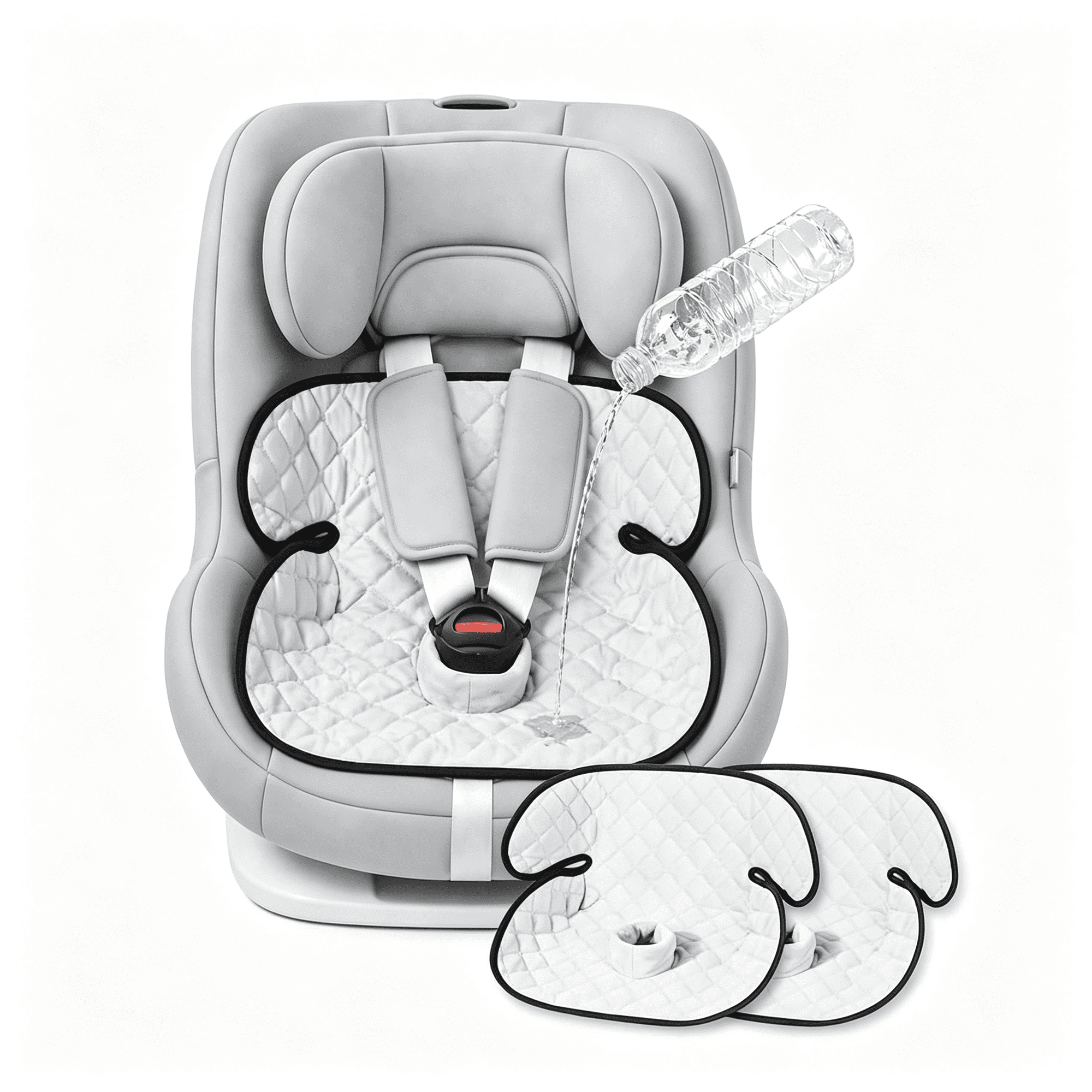 LADYGYM 2 Pack Waterproof Piddle Pads,Potty Training Car Seat Protector & Reusable Liner - Non-Slip,Leak-Proof Cover for Car Seats,Strollers,High Chairs,Machine Washable (Grey)