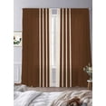 thumbnail image 3 of Brown Beige Striped Sheer Curtains 84 Inch Length 2 Panels Set, Modern Farmhouse Retro Lines Voile Window Treatment Rod Pocket Curtains Sheers Drapes for Bedroom/Living Room/Kitchen 52"x84"x2, 3 of 7