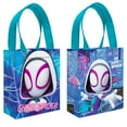 thumbnail image 2 of Ghost Spider Party Favor Bags Set – 12 Pack 8" Marvel Goodie Bags for Kids Bulk Reusable Mini Totes | Spidey and Friends Ghost Spider Birthday Party Supplies, 2 of 5