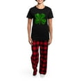 thumbnail image 4 of CafePress - Lucky 4 Leaf Clover Women's Dark Pajamas - Women's Short Sleeve Print T-Shirt and Pants Dark Cotton Pajama Set, 4 of 7