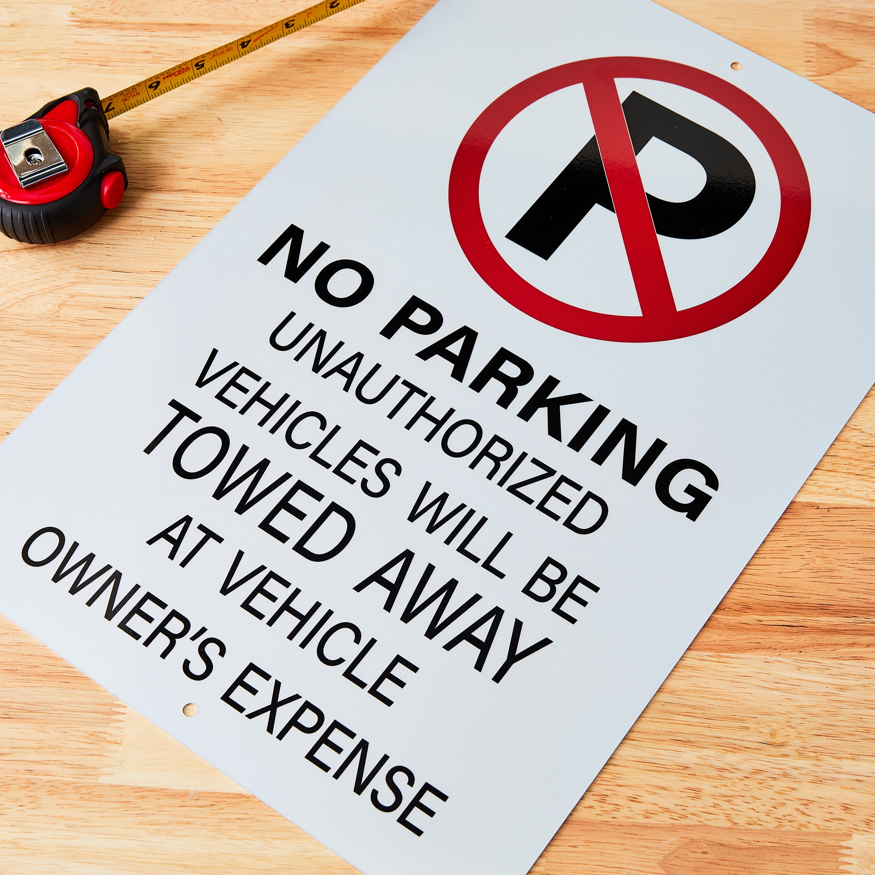 (10 pack) Pen+Gear No Parking Sign, 12x18 inches- Vibrant White/Red, Steel, Versatile Installation for Indoor/Outdoor