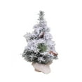 thumbnail image 1 of 23.6 inch Snow Flocked Tabletop Christmas Tree,Pre Lit Artificial Mini Christmas Tree,Burlap Base,for Home Indoor Office Christmas Decorations, 1 of 5
