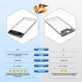 thumbnail image 3 of Estuche para Disco Duro Externo (5 Gbps, 2,5 Pulgadas), Transparente, USB, para Almacenamiento de Discos Duros , HDD y SSD, con Pantalla., 3 of 5
