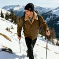 thumbnail image 4 of Fexilor Men's Winter Cotton Sherpa-Lined Jacket, Casual Trucker Outerwear with Flap Pockets, 4 of 12