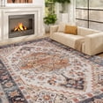 thumbnail image 2 of HOMCOM Area Rug 4x6, Non-Slip Machine Washable Rug, Boho Print Pattern Medallion Carpet for Living Room, Bedroom, Dining Room, Tawny Brown, 2 of 9