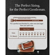 Genuine Leather Dress Belts For Men - Mens Belt For Suits, Jeans, Uniform With Single Prong Buckle - Designed in the USA