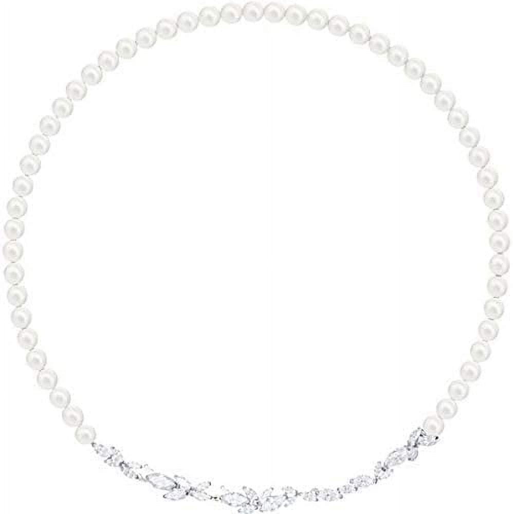 Swarovski Louison Pearl Necklace, White, RHODIUM PLATED - Walmart.com