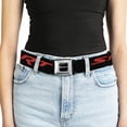 thumbnail image 5 of Dodge Belt, Seatbelt Buckle Belt, Dodge SRT Hellcat Logo Close Up Black Red, 34 to 52 Inches, 5 of 9