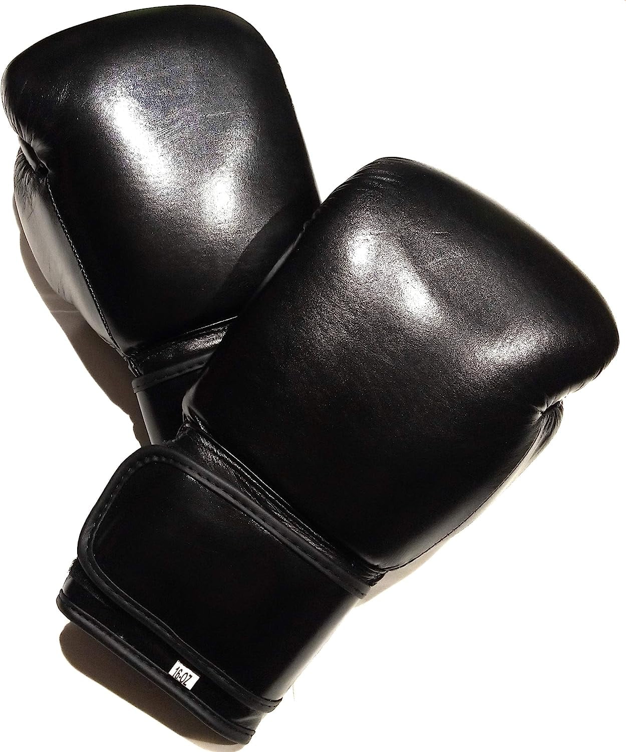 Woldorf Boxing Gloves in Top Grade Leather Black 12oz Sparring, Grappling, Kickboxing, Fighting Gloves, Muay Thai Training Gloves, Heavy Bag Punching Gloves