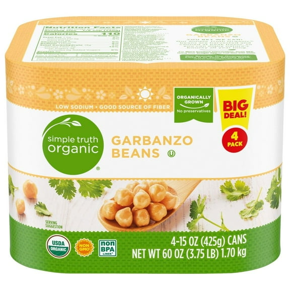 Simple Truth Organic Garbanzo Beans 4 ct / 15 oz - Pack of 1