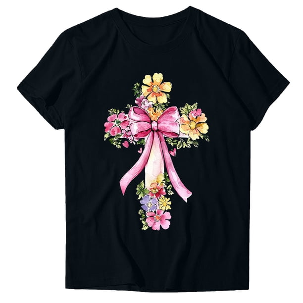 Blusas de Manga Corta para las Mujeres Divertida Impresión Cuello Redondo Camiseta Vintage, Blusas de Primavera para las Mujeres