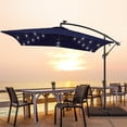 thumbnail image 2 of CHYVARY 8.2 x 8.2ft LED Outdoor Offset Umbrella W/Base, Patio Cantilever Outside Hanging Umbrellas,Navy Blue, 2 of 9