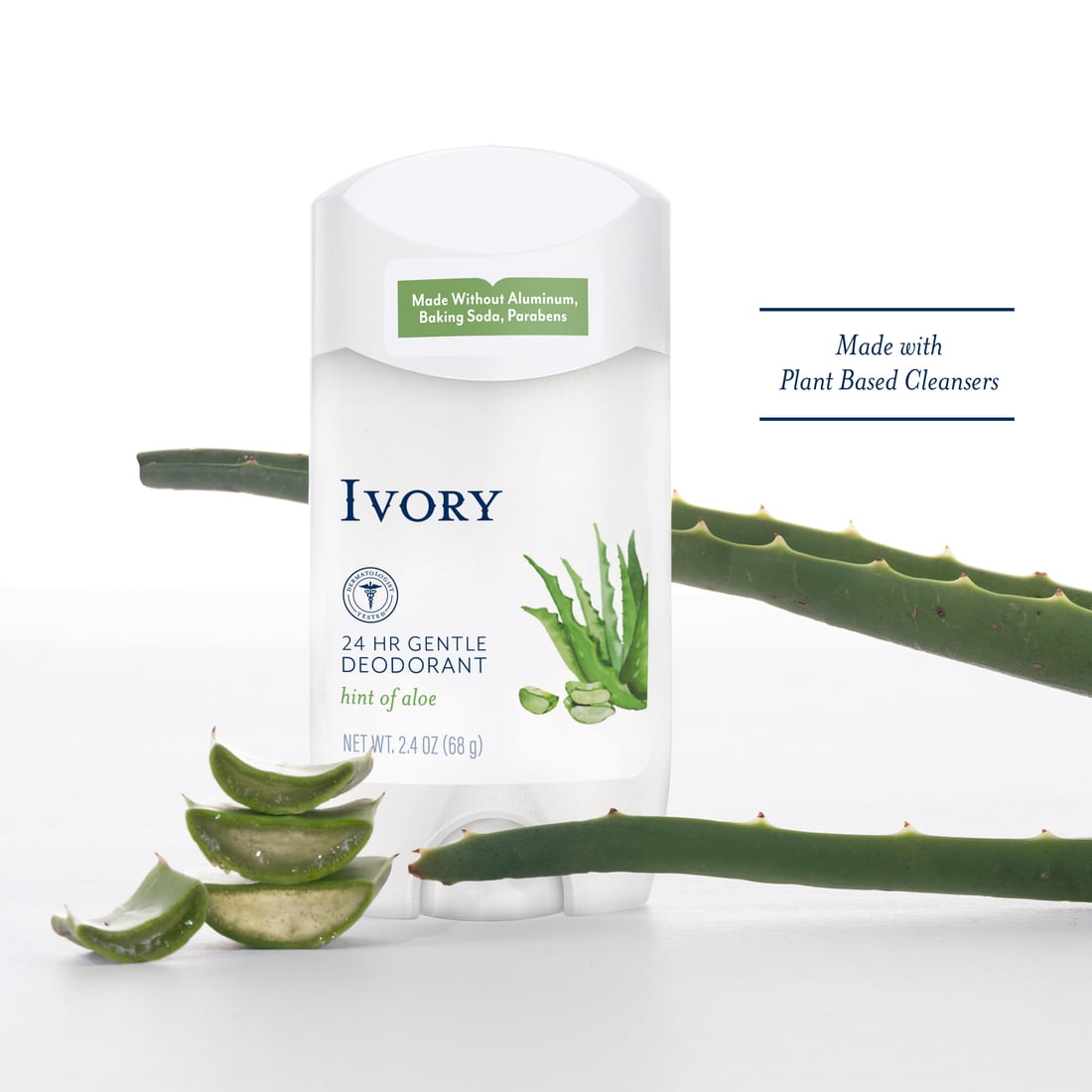 (3 pack) Ivory Gentle Deodorant, Hint of Aloe, 2.4oz ( 3 Count )