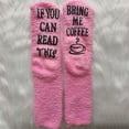 thumbnail image 5 of Sofullue Women Fuzzy Velvet Socks If You Can Read This Bring Me Coffee Wine Chocolate Phrase Anti-Slip Hosiery with Cupcake Box, 5 of 18