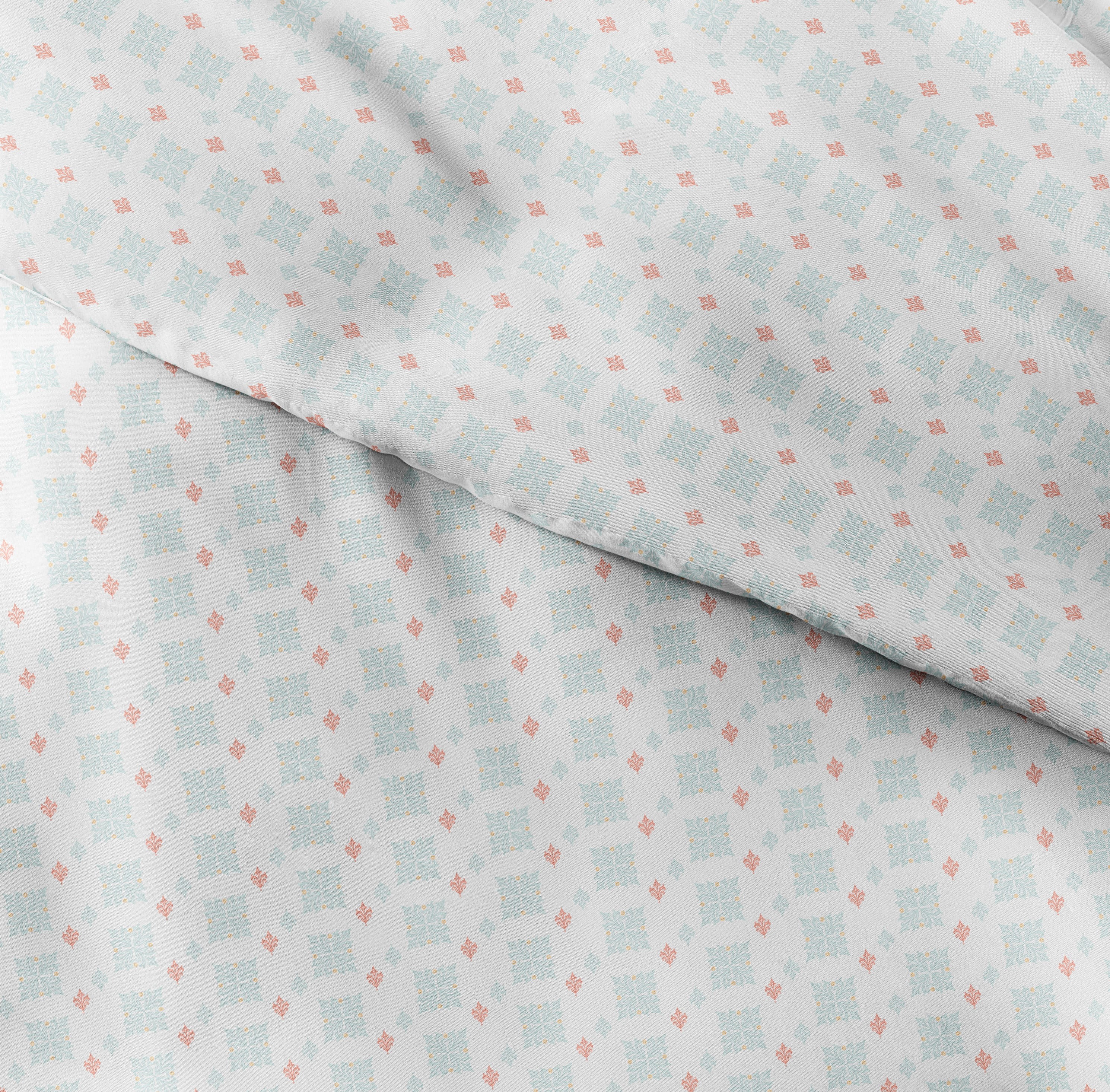 Noble Linens Aqua Lights in Blue Pattern 2-Piece Duvet Cover Set, Twin/TwinXL