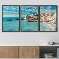 thumbnail image 3 of wall26 Framed Canvas Print Wall Art Set Coastal Italian Cityscape Nature Wilderness Photography Realism Rustic Scenic Relax/Calm Multicolor for Living Room, Bedroom, Office - 16"x24"x3 Blac, 3 of 5