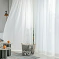 thumbnail image 4 of JCDY 2 Panels Solid Color White Sheer Curtains 63-108 inches Length for Bedroom Study Room Kitchen Living Room Grommet Yarn Window Drapes,Transparent Light Weight Soft Window Treatment Curtains, 4 of 9