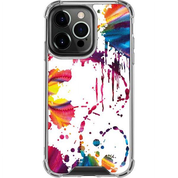 Skinit Abstract Art Chromatic Splatter White iPhone 13 Pro Clear Case