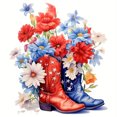 thumbnail image 1 of Pintura de diamante 5D DIY Kit de botas de flores con taladro redondo completo decoración del hogar 30x30cm, 1 of 9