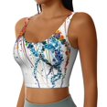 thumbnail image 2 of Balery Colorful Floral Jellyfish Sujetadores deportivos con espalda cruzada para mujer, acolchados, sin costuras, de alto impacto, ideales para yoga, gimnasio, entrenamiento y fitness.-XX-Large, 2 of 8
