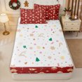 thumbnail image 4 of Erosebridal Merry Christmas Zipper Full Size Comforter Sets with Fitted Sheet and 2 Pillowcases,Cartoon Gingerbread Man Zipper Bedding Set,Burgundy,Reversible, 4 of 7