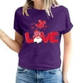 thumbnail image 2 of Fesfesfes Women's Shirts Women's Valentine's Day Love Printed Short Sleeved T-shirt Top Short Sleeved Round Neck Top/Shirt Woman Tops 3XL(US:14), 2 of 6