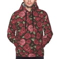 thumbnail image 2 of Bingfone Rose Flowers Men's Drawstring Hoodie Long Sleeve Pocket Sweatshirts-3X-Large, 2 of 6