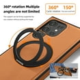 thumbnail image 4 of Allytechgroup Magnetic Case for Samsung Galaxy S22 Ultra, Built-in Invisible 360° Rotatable Kickstand, Compatible with MagSafe, PU Leather Slim Shockproof Protective Phone Case Cover, Brown, 4 of 6