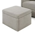 thumbnail image 5 of Home Square 2 Piece Swivel Linen Glider Set with Storage Ottoman in Gray, 5 of 11