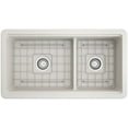 thumbnail image 6 of Bocchi 1694-0120 Sotto Step-Rim 34" Undermount Double Basin Fireclay Kitchen Sink - White, 6 of 7