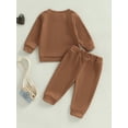 thumbnail image 6 of Suealasg Toddler Boys Girl 2Pcs Fall Outfits  6M 1T 2T 3T Long Sleeve Crew Neck Letter Print Sweatshirt Sweatpants Infant Baby Autumn Clothes, 6 of 7